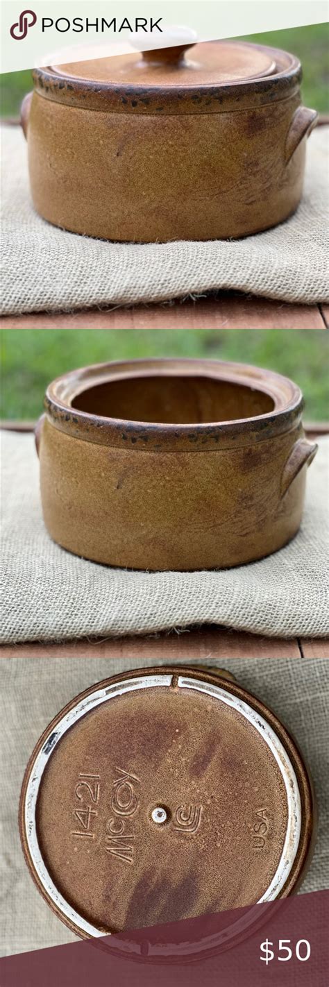 Mccoy Canyon Mesa Crock Stoneware Chili Bean Pot W Lid Casserole