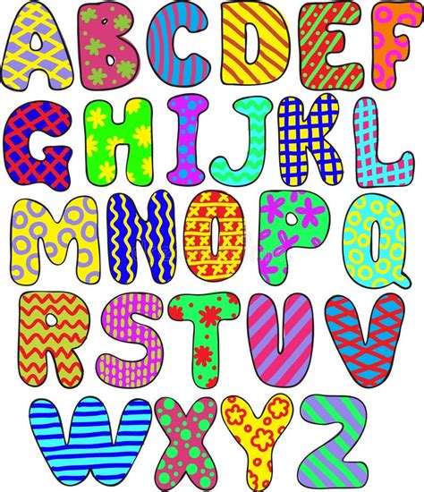 Alfabeto colorido ilustração do vetor Ilustração de glifo 26620626