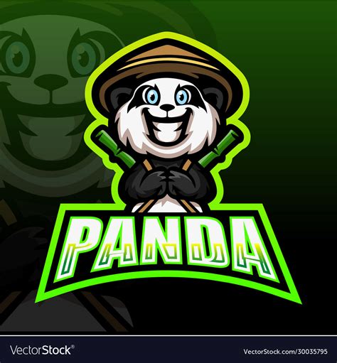 Panda Mascot Esport Logo Design Royalty Free Vector Image