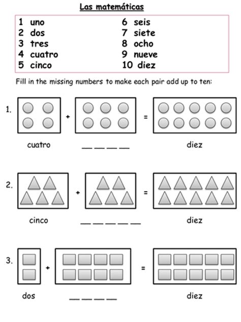 Spanish Numbers Worksheets Teaching Resources
