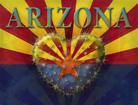 I Love Arizona Flag Digital Art By James Larkin Pixels