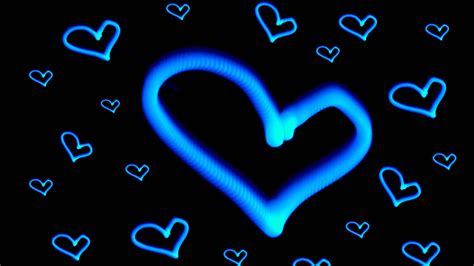 Free Download The Gallery For Gt Neon Blue Hearts Wallpaper 1600x1200
