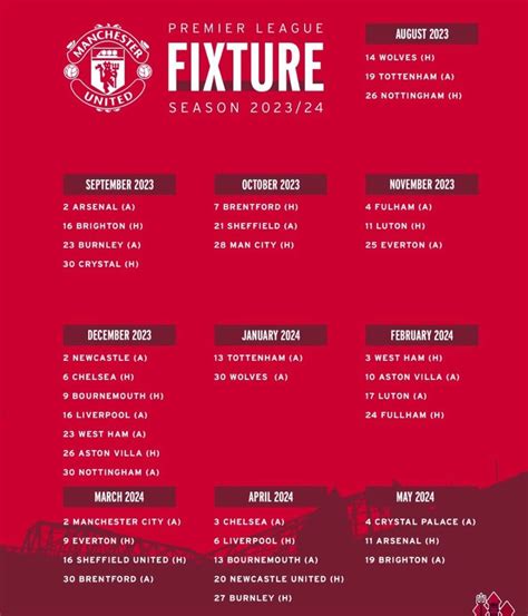 202324 Premier League Fixtures Released Full List And Key Dates For Man