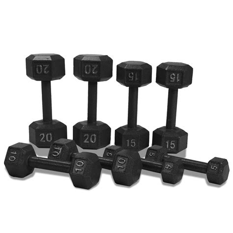 Buy Cap Barbell 100 Lb Cast Iron Hex Dumbbell Weight Set With Rack