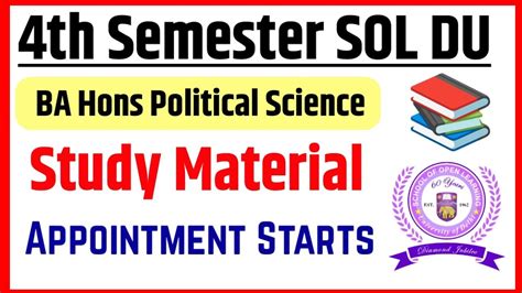 SOL BA Hons Political Science 4th Semester Study Material Appointment