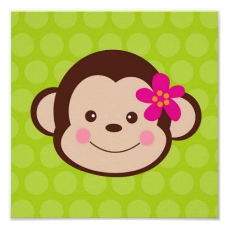 Cute Monkey Safari Nursery Kids Wall Art Prints Zazzle Cute Monkey