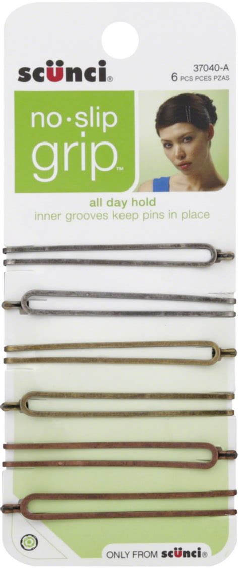 Scunci No Slip Grip Oval Bobby Pins 6 Ea Pack Of 3
