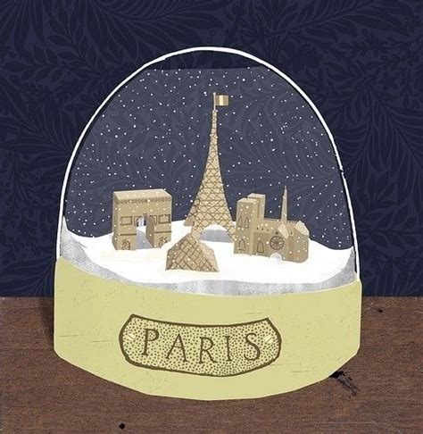 Paris Snow Globe Print By Clareowendrawing On Etsy Paris Illustration