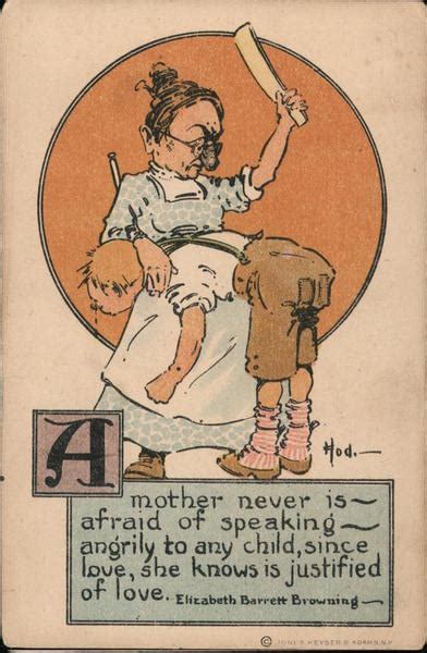 Mother Spanking Son With Paddle Postcard