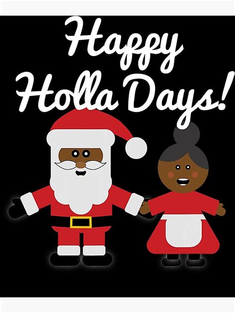 Happy Holla Days Ethnic Santa And Mrs Claus Christmas Photographic Print For Sale By