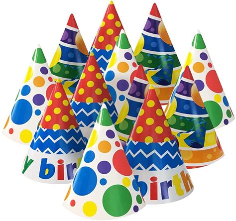 Artcreativity Happy Birthday Hats For Kids Set Of 12 Sturdy Paper Pa