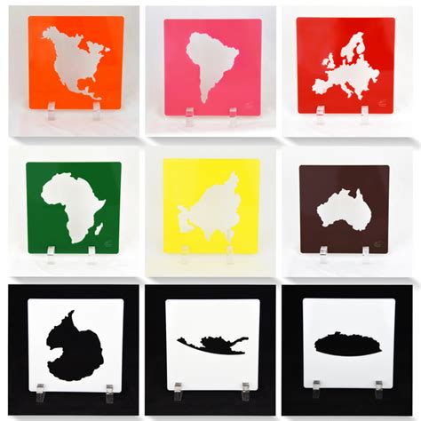 9 Continent Stencils Montessori N Such