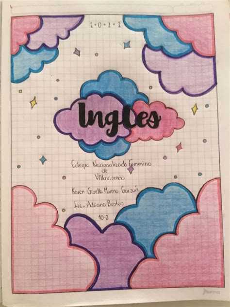 Portada Cuaderno Inglesa Tutorial De Letras Tutorial De Dibujo