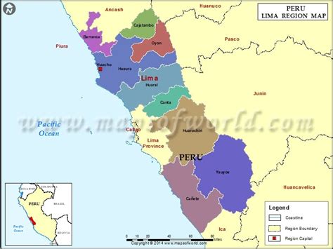 Lima Region Map Map Of Lima Region