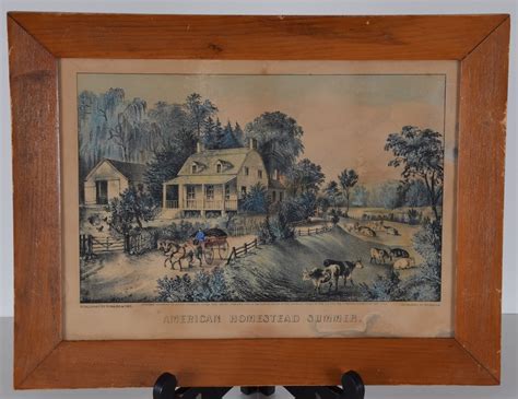 Currier And Ives American Homestead Summer 1868 Original Colored