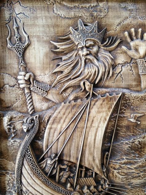 Njord Njörðr Norse God Of Sea And Storms Woodcarving Pagan Etsy