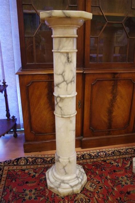 102 Cm White Marble Pedestal Stand Pedestals Furniture