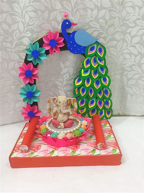 Simple And Easy To Make Ganpati Pooja Decoration Ganpati Makhar With