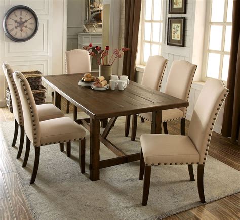 Brentford Rustic Walnut Rectangular Dining Room Set From Furniture Of