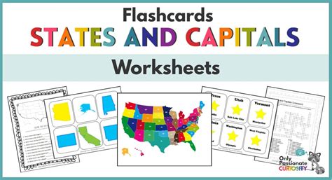 States And Capitals Printable Flashcards And Worksheets Only