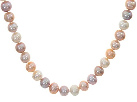 12 13mm Natural Multi Color Cultured Freshwater Pearl Sterling Silver