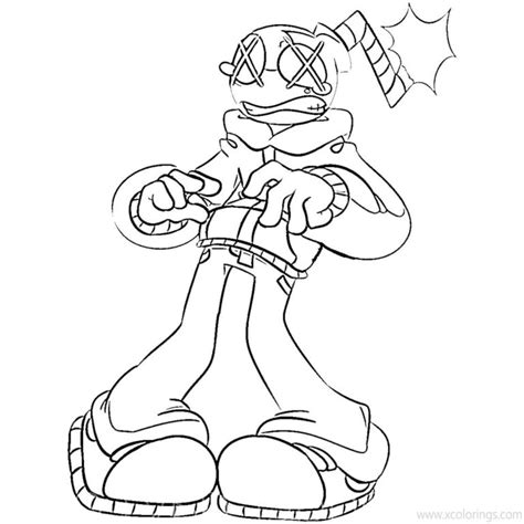 Friday Night Funkin Coloring Pages Whitty Lineart