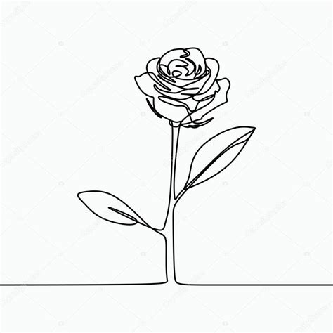See more ideas about line art, line art flowers, art. One Line Drawing Rose Flower Minimal Modern Simple Design ...