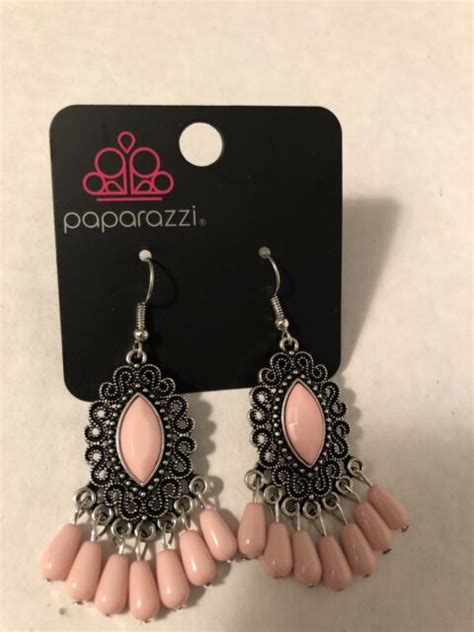 Paparazzi Baby Pink Dangle Earrings Ebay