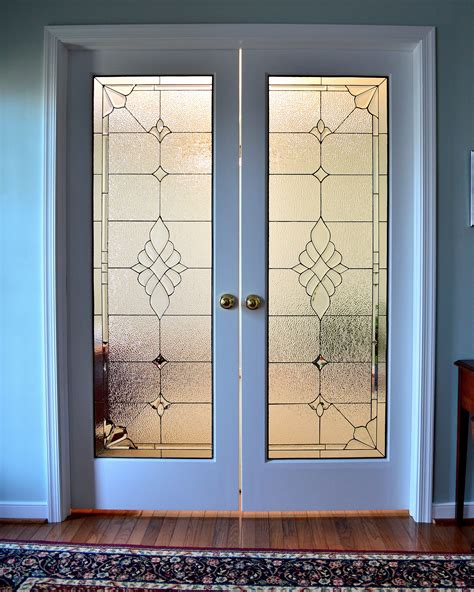 Traditional Harris French Doors Stained Glass Leaded Glass Leaded