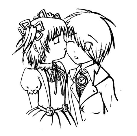 Cute Anime Chibi Couples Coloring Pages