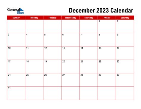 December 2023 Calendar Pdf Word Excel
