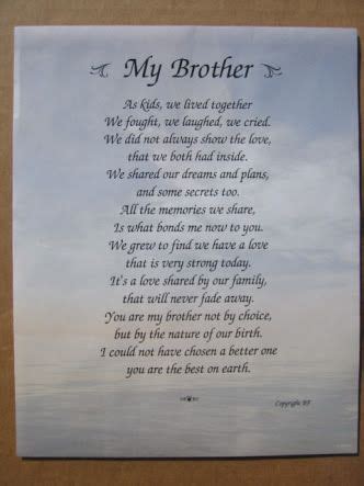 Sometimes your brother or sister will hurt you or you will hurt your them. Poems about Brothers - Google Search | Brother poems ...