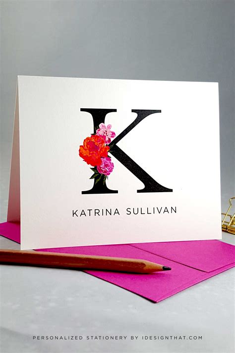 stationary set of folded notecards personalized for women etsy note cards personalized