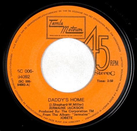 Jermaine Jackson Daddys Home Take Me In Your Arms 7 Vinyl Vgg