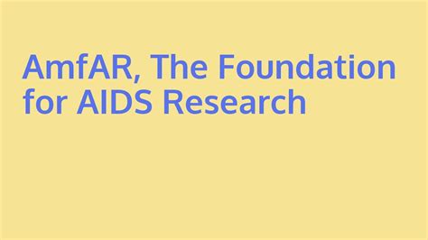 learn about amfar the foundation for aids research what is amfar youtube
