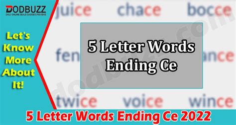5 Letter Word Ending Ce