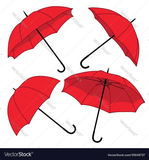 Set With Bright Umbrellas Royalty Free Vector Image