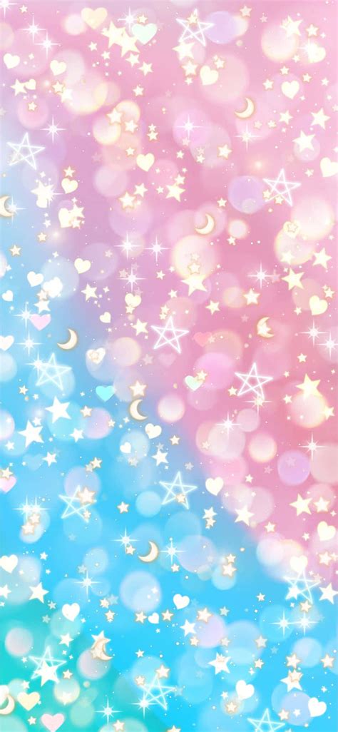 Download Pink And Blue Cute Stars Digital Art Wallpaper