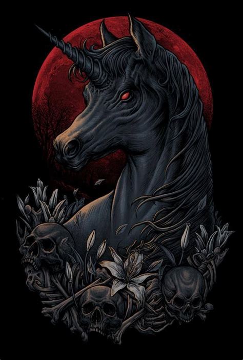 Pin By Carole Baird On Unicorns And Pegasus Evil Unicorn Dark Fantasy