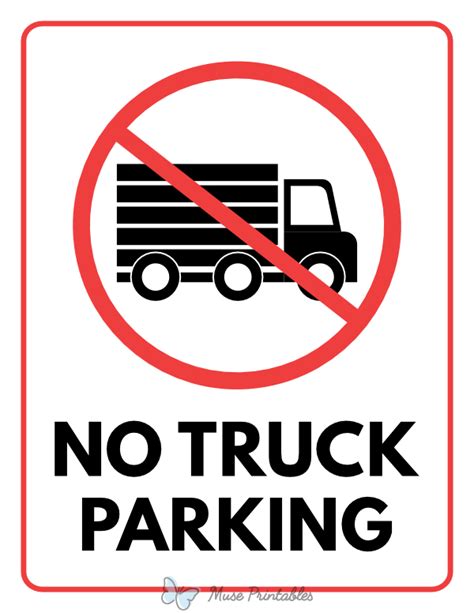 Printable No Truck Parking Sign