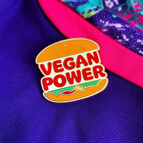 Vegan Burger Pin Hard Enamel Lapel Pin Retro Fast Food Etsy