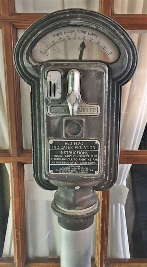 Vintage Parking Meter On Stand Took 1 Cent A Nickel And A Dime