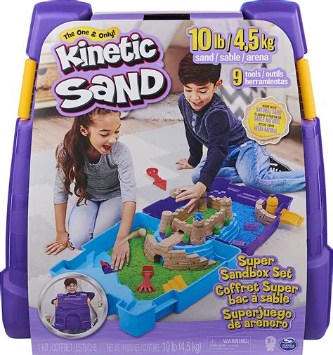 Kinetic Sand Super Sandbox Set With 10lbs Of Kinetic Sand Portable