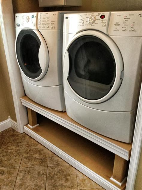 The pedestal not only raises the dryer, making it easier to load and unload clothes, but it also contains a storage drawer. Live, Laugh & Love With Lana : Washer/Dryer Pedestal