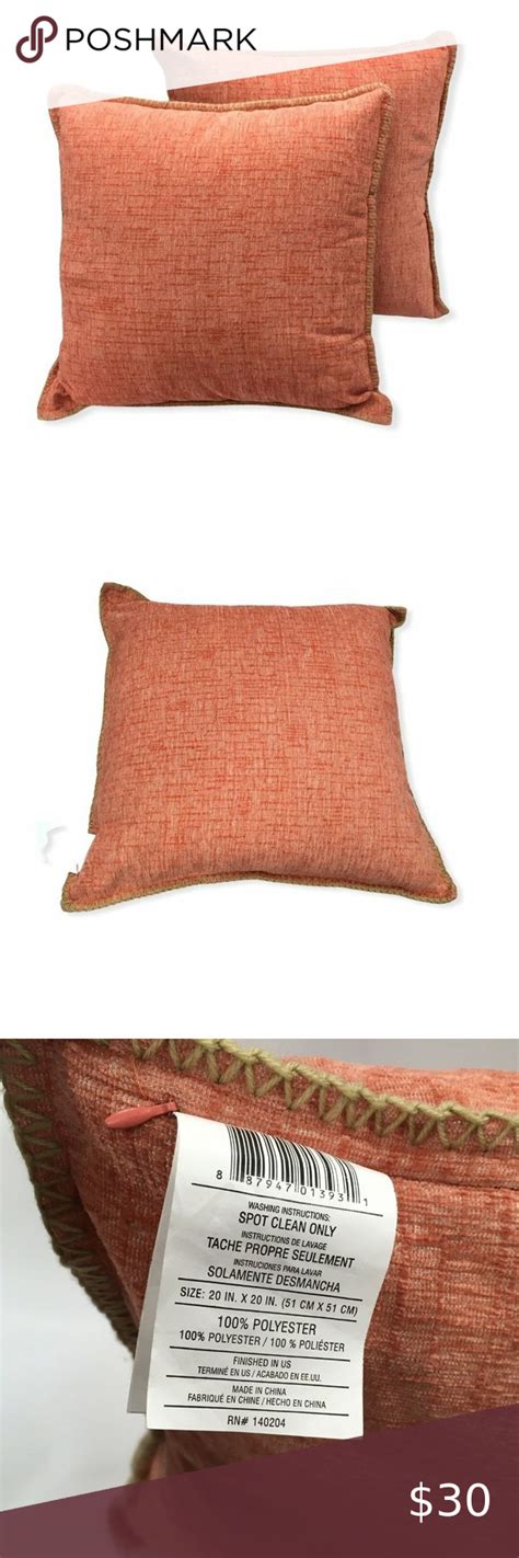 Decorative Throw Pillows Set Of 2 20 Inch X 20 Inch Square Accent Decor