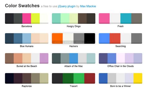 Jqueryswatches Turns Div Into A Sweet Color Swatch Web Resources
