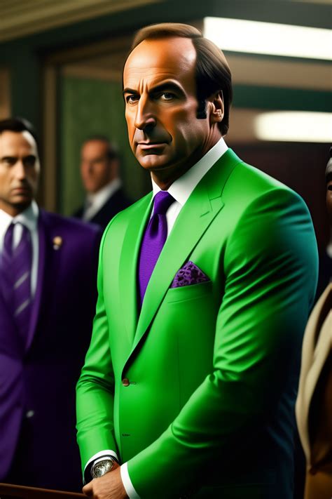 Lexica Saul Goodman As Green Globin In A Marvel Movie Purple Suit