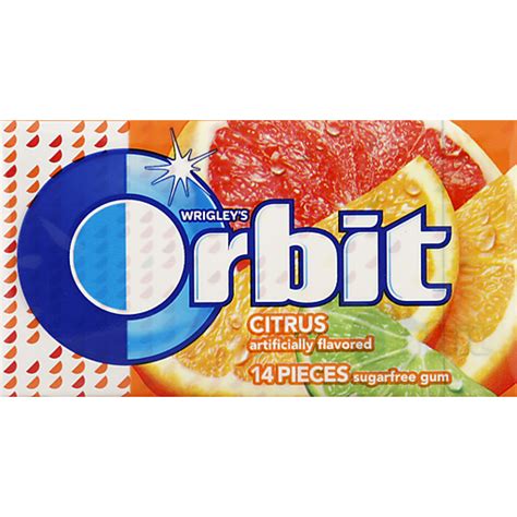 Orbit Citrus Sugarfree Gum Single Pack Packaged Candy Foodtown