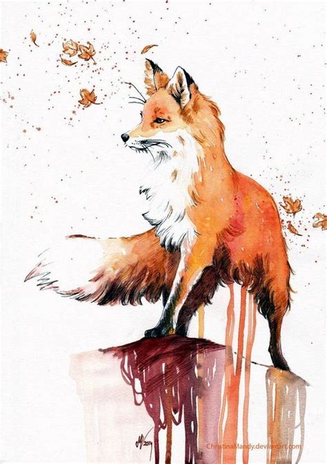 Watercolor Fox Painting Art Animal Paintings Fox Art Watercolor