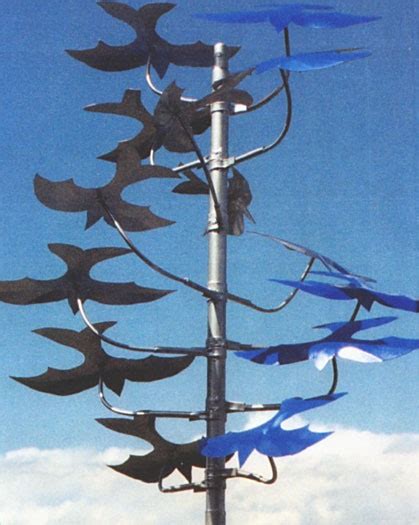 Kinetic Metal Wind Sculpture Blue Birds Garden Knick